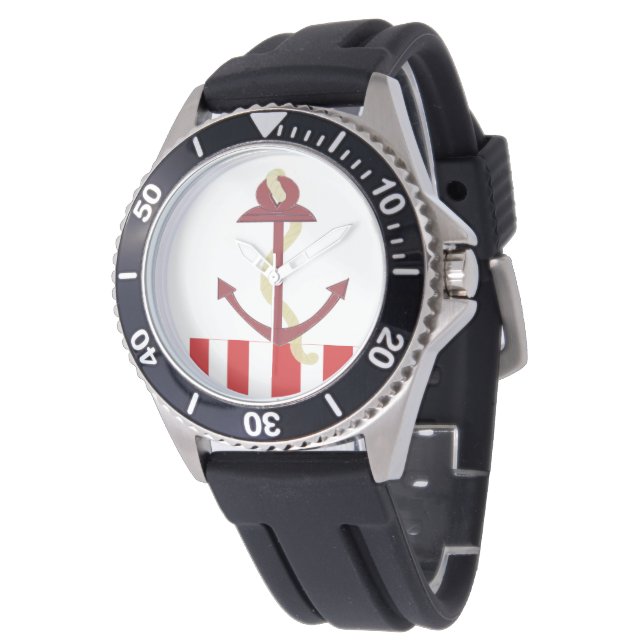 Nautiskt ankare armbandsur (Vinklad)
