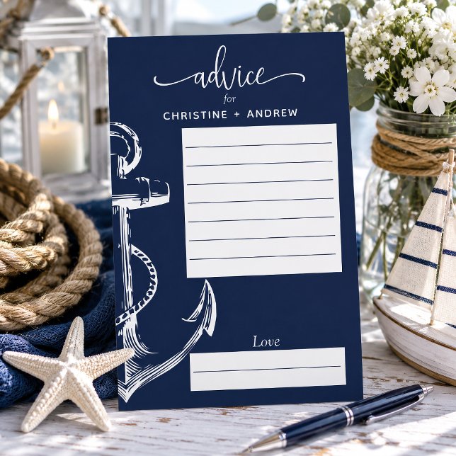 Nautiskt Ankare Bröllopsråd Navy (Allow your guests to fill out advice cards to give you some wisdom going into your marriage.
)