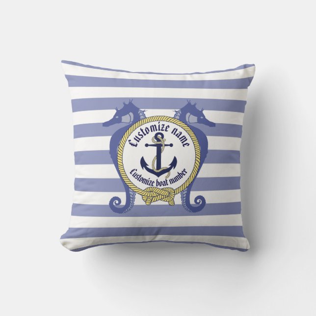 Nautiskt ankare/knut/sjömakare/anpassa namn & # kudde (Framsida)