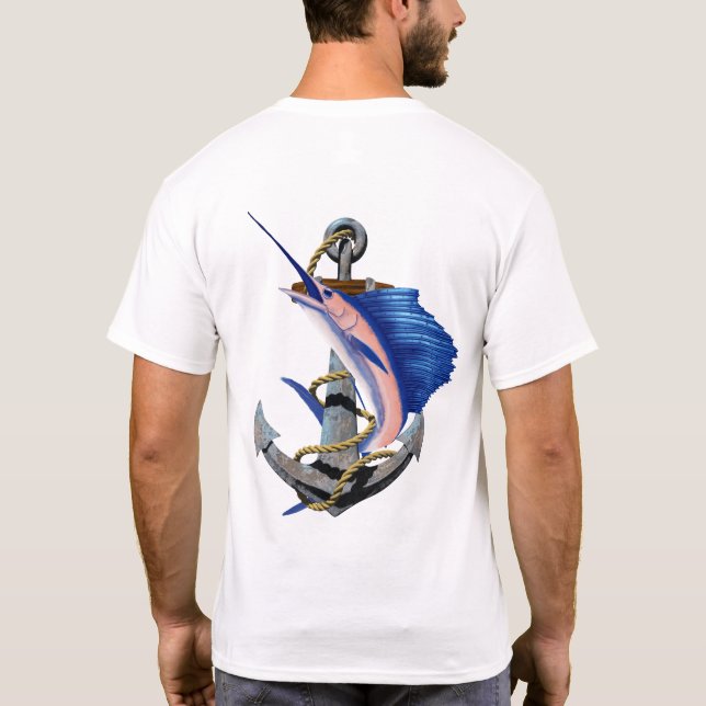 Nautiskt ankarfiske t shirt (Baksida)