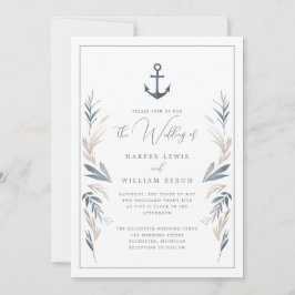 Nautiskt ankarplats bröllop inbjudningar