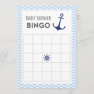Nautiskt ankra baby showerBingokortet Inbjudningar