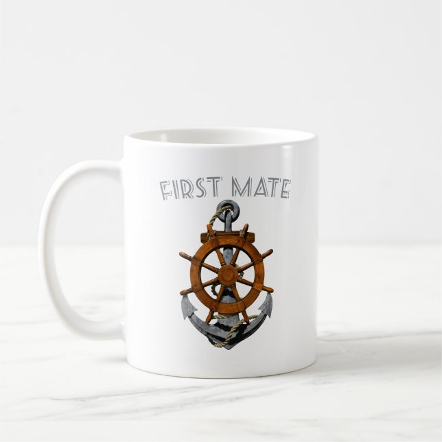 Nautiskt ankra den första kompisen kaffemugg (Vänster)
