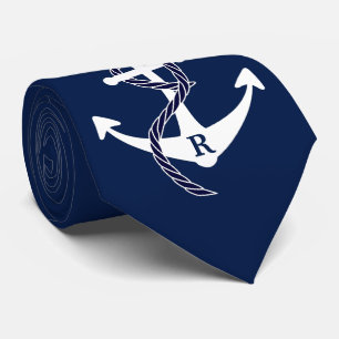 Nautiskt ankra den initiala monogramen för slips