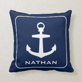 Nautiskt ankra den marinblåa kända anpassningsbar kudde