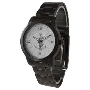 Nautiskt ankra & den mythological fiskbeasten armbandsur