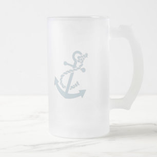 Nautiskt ankra frostat ölglas