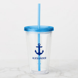 Nautiskt ankra kända blått take away mugg