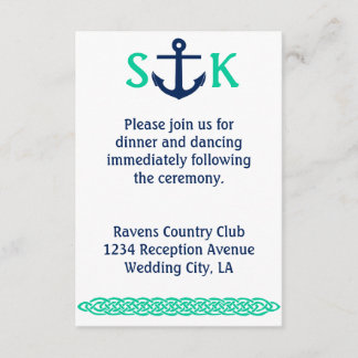 Nautiskt ankra krickan för bröllopinbjudanbilagan inbjudningar