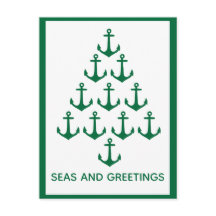 Nautiskt ankra kust- jul för träd