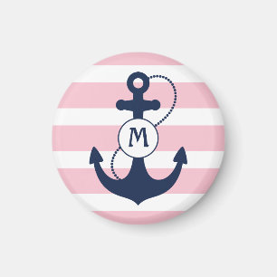 Nautiskt ankra Mongram Magnet