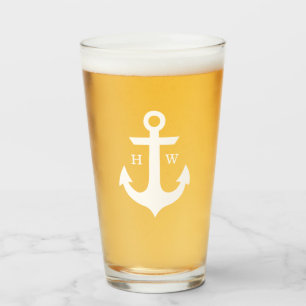 Nautiskt ankra monogramen glaskopp