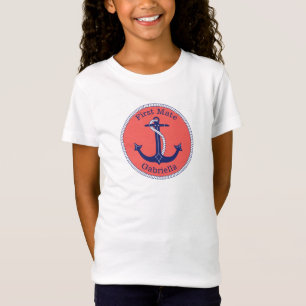 Nautiskt ankra personligen för kompisen för t-shirt