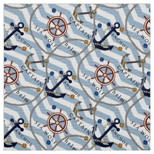 Nautiskt ankra sicksacken för randen för tyg