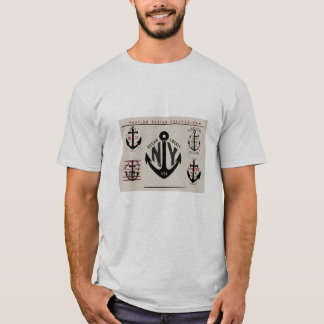 Nautiskt ankra traditionella färger för symboler t-shirt