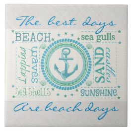 Nautiskt ankra typografistranden keramiska Lge Kakelplatta