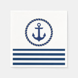 Nautiskt båtnamn, Ankar marinblå randig Pappersservett