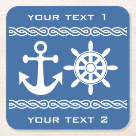 Nautiskt beställnings- text- & färgunderlägg underlägg papper kvadrat