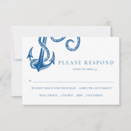 Nautiskt blåankarsvarskort anteckningskort