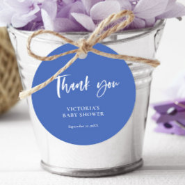 Nautiskt blått tack för babyskor gåvor etiketter