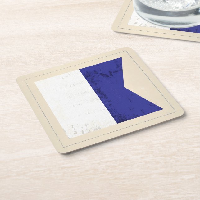 Nautiskt brev "A" signalerar flagga Underlägg Papper Kvadrat (Vinklad)