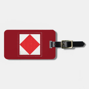 Nautiskt brev "F" signalerar flagga Bagagebricka