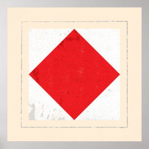 Nautiskt brev "F" signalerar flagga Poster