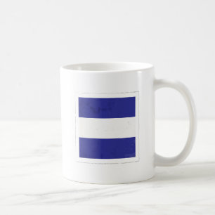 Nautiskt brev "J" signalerar flagga Kaffemugg