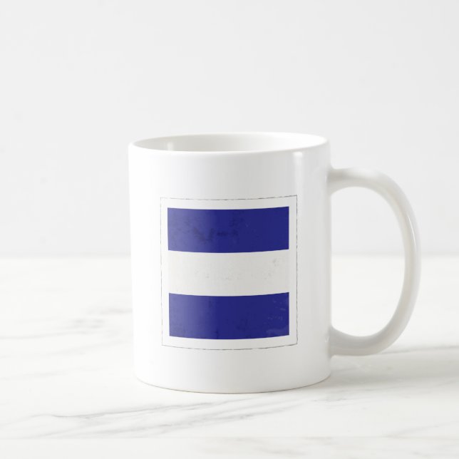 Nautiskt brev "J" signalerar flagga Kaffemugg (Höger)