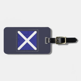 Nautiskt brev "M" signalerar flagga Bagagebricka