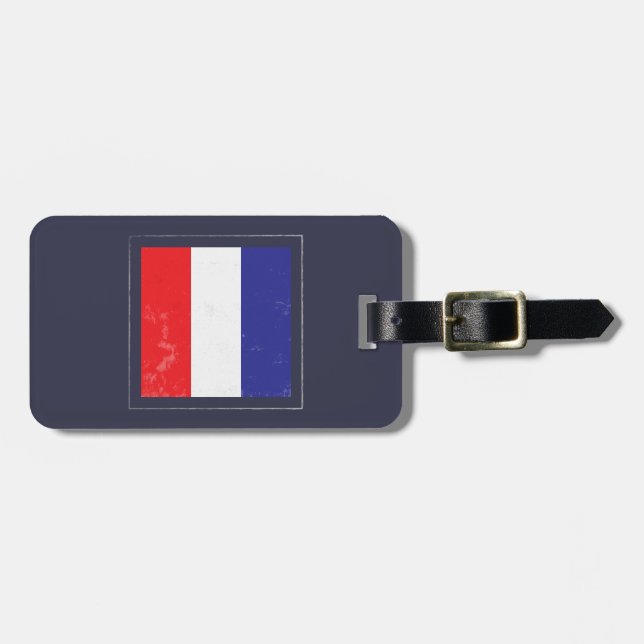 Nautiskt brev "T" signalerar flagga Bagagebricka (Horisontell Framsida)