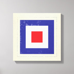 Nautiskt brev "W" signalerar flagga Canvastryck