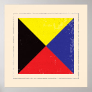 Nautiskt brev "Z" signalerar flagga Poster