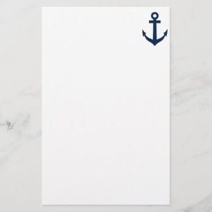 Nautiskt brevpapperpapper för handstil ankrar brevpapper