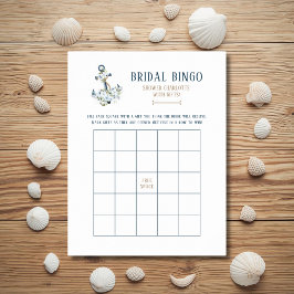 Nautiskt Bröllopsdusch Bingo Spelkort