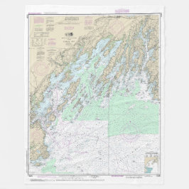 Nautiskt diagram 13290 i Casco Bay Fleecefilt