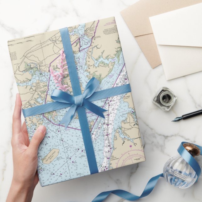 Nautiskt diagram för Chesapeake Bay-Vintagen Presentpapper (Gifting)