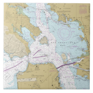 Nautiskt diagram för San Francisco Bay Kakelplatta