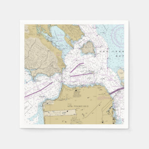 Nautiskt diagram för San Francisco Bay Pappersservett