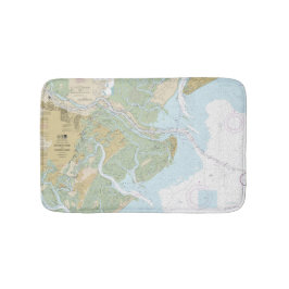 Nautiskt diagram över floden Savannah och Wassaw L Badrumsmatta
