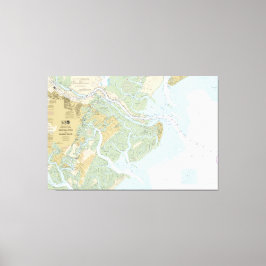 Nautiskt diagram över floden Savannah och Wassaw L Canvastryck