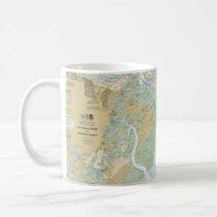 Nautiskt diagram över floden Savannah och Wassaw L Kaffemugg