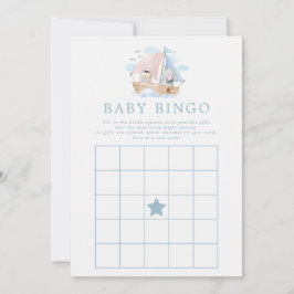 Nautiskt elefant Bear Boat Baby Shower Bingo Game Inbjudningar