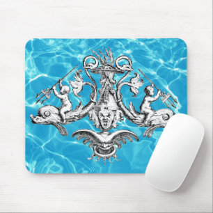 Nautiskt emblem med Cherubs och Tridents Musmatta