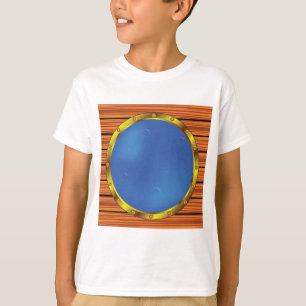 Nautiskt fartygsporthål med blått vatten t shirt
