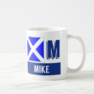 Nautiskt flaggaalfabet "M" Mike Kaffemugg