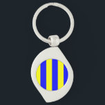 Nautiskt flaggabrevG (Golf) Swirl Silverfärgad Nyckelring<br><div class="desc">Nautiskt flaggabrevG (Golf) Keychain. Flottan undertecknar G för flaggasymbolbrev (Golf) med pubar för färg för lodrätgultblått. Gör ett underbart monogram/namn den initiala nautiska gåvan för dina segelbåtseglingvän eller watersporting entusiastfamiljemedlemmar.</div>