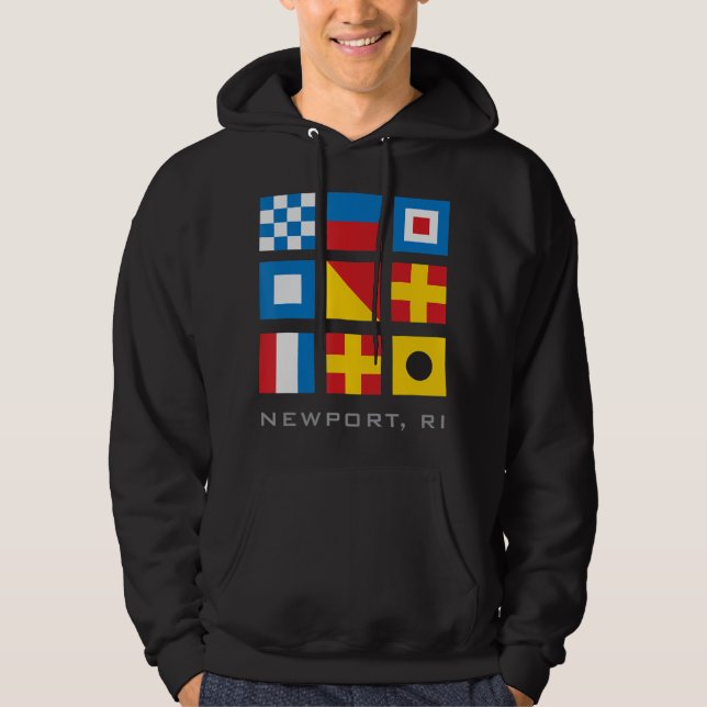 Nautiskt Flaggor i Newport Ri Rhode island Hoodie (Framsida)