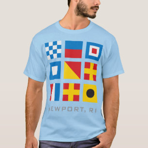 Nautiskt Flaggor i Newport Ri Rhode island T Shirt