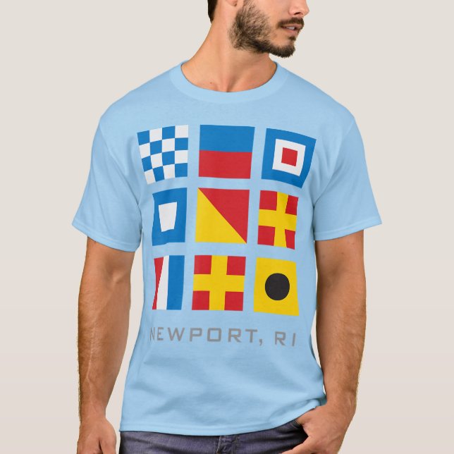 Nautiskt Flaggor i Newport Ri Rhode island T Shirt (Framsida)